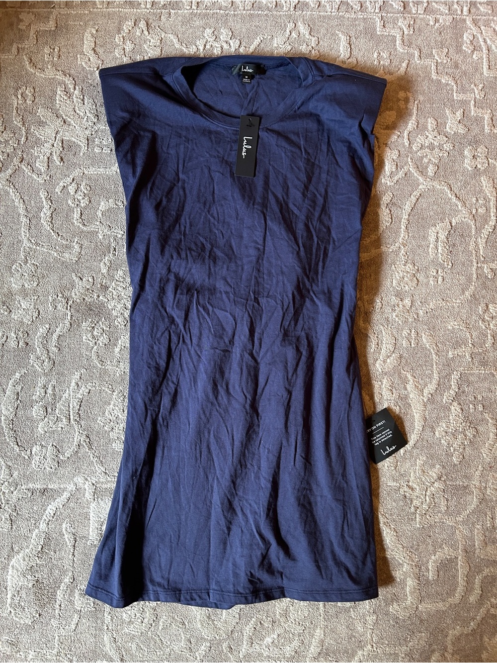 NWT Lulus Navy Blue Feelin' Confident Cutout Mini Shirt Dress